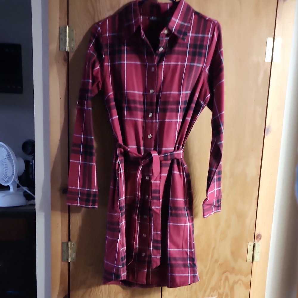 Stillwater Plaid Button-Up Shirt Dress